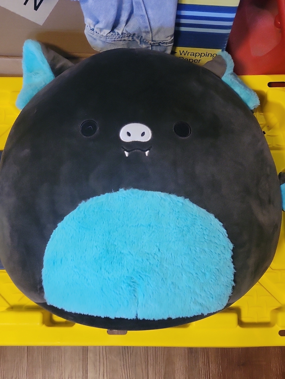 Squishmallows Black & Bright Blue Plush Cat Bed